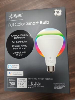 C by GE LED BR30 Full Color Smart Bulb Dimmable Alexa Google