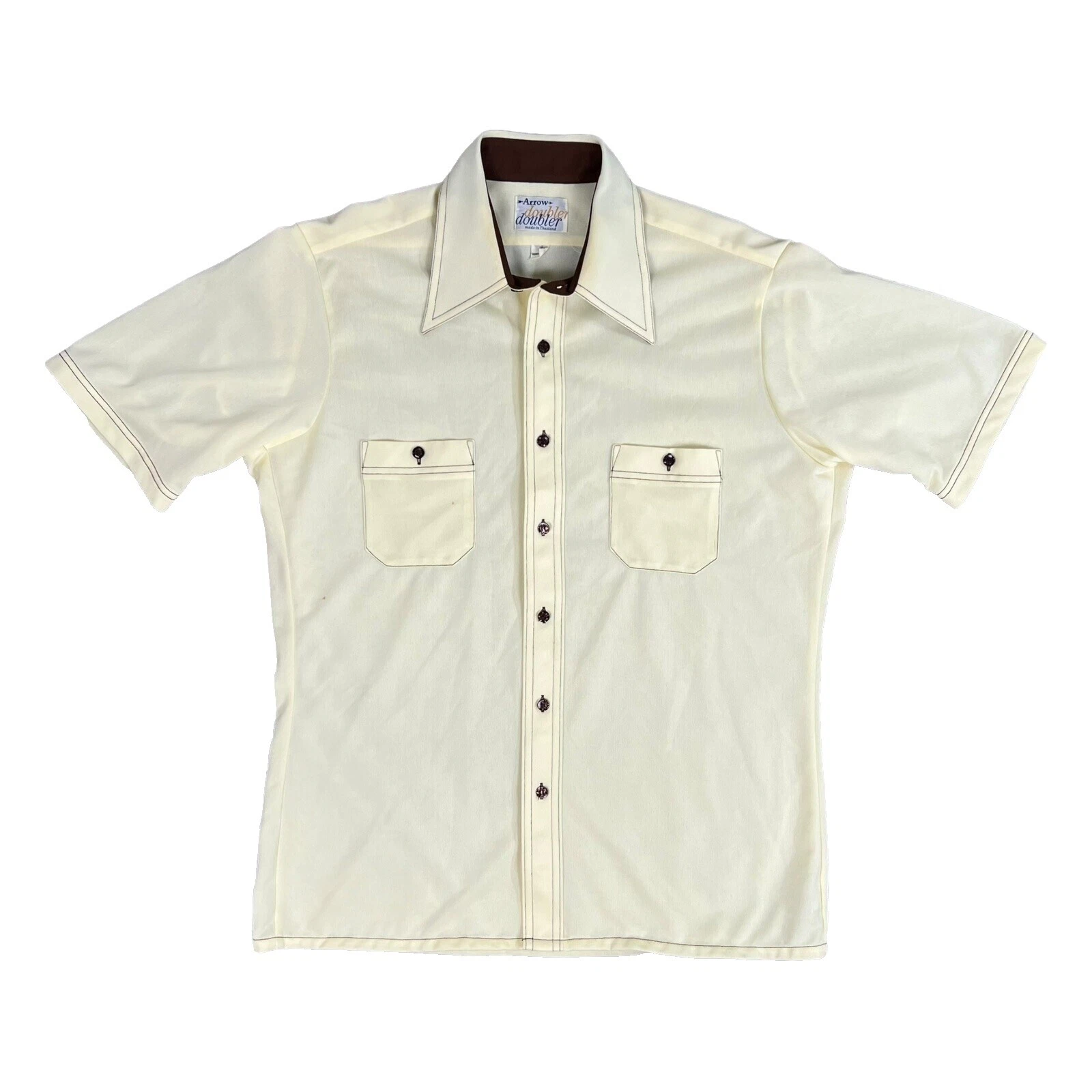 Mod/GoGo Polyester Short Sleeve Vintage Casual Shirts for Men