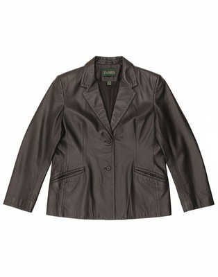 Danier Damen Lederjacke UK 20/22 2XL schwarz Leder DY45