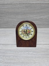 Roger Lascelles London Leather Travelling Clock with men playing golf