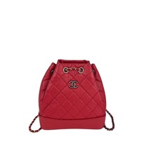 Chanel Aged Calfskin Quilted Small Gabrielle Backpack Women Red One Size