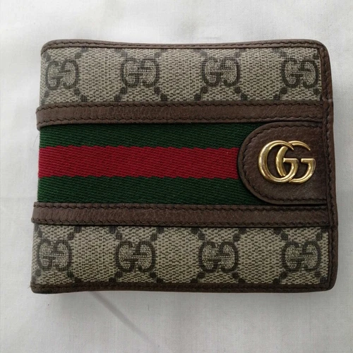 Gucci GG Supreme Portefeuille Bifold 597609 Marron Toile PVC Unisexe 010