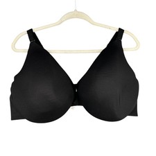Cacique Black Full Coverage Lightly Lined Bra 46DD Adjustable Straps