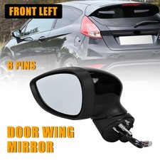 For 12+ Ford Fiesta Mk7 Gloss Black Wing Mirror Electric Heated Left Passengers