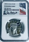 1999 W 1 Toz Proof Pure Platinum Eagle $100 Dollars .9995 Bullion PF-70 Signed — photo 1