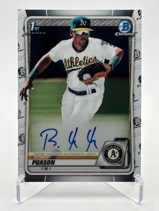 Robert Puason 2020 Bowman Chrome Rookie RC Auto ( Athletics )