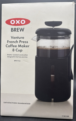 OXO French Press Caffettiera Brew and Servire Caraffa in Vetro 8 Tazze 32oz Nuova con Scatola! - Foto 2 di 9