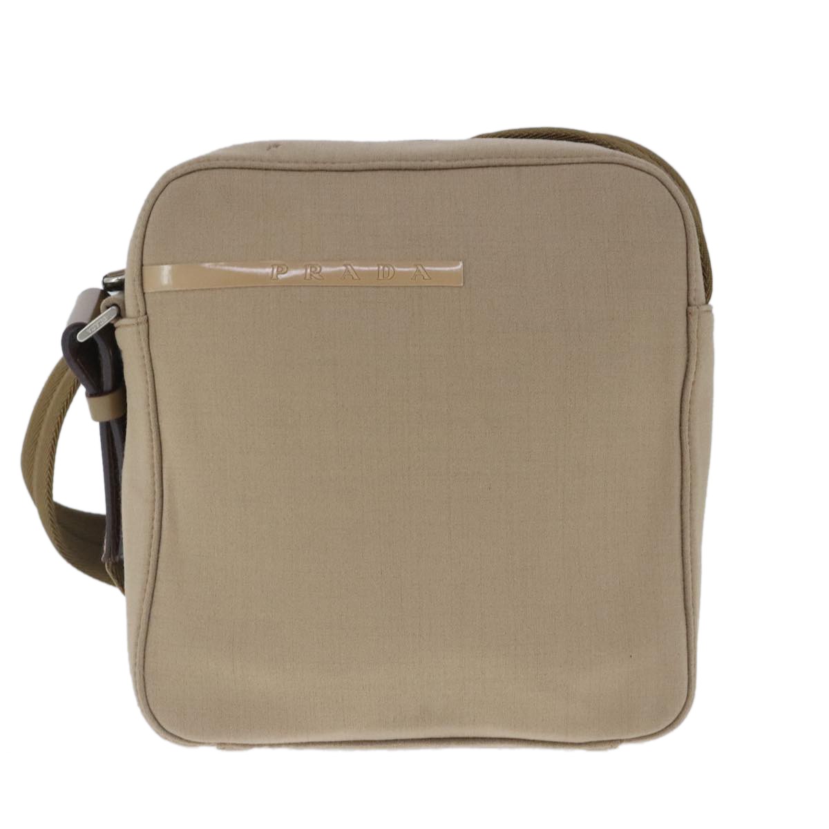 Prada Tessuto Beige Canvas Shoulder Bag Authentic