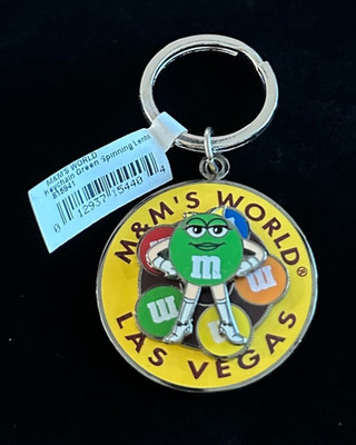 M&Ms World Las Vegas Green Candy Keychain Souvenir Logo Keyring M & M