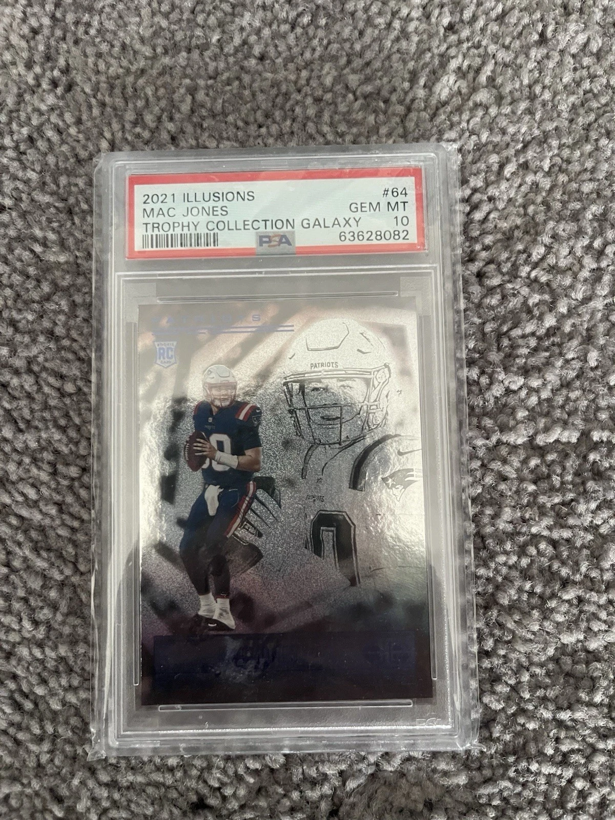 Mac Jones Panini Illusions #64 Trophy Collection Galaxy