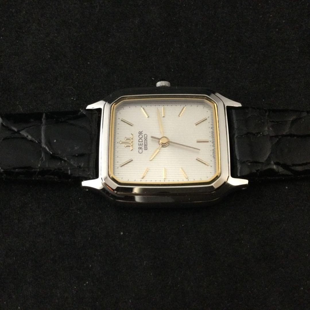 Seiko Credor Women's SS Watch 4J81-5020 White Stripe Dial