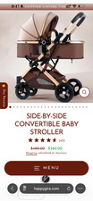 3 HappyGira SIDE-BY-SIDE CONVERTIBLE SINGLE DOUBLE OR TRIPLE BABY STROLLER