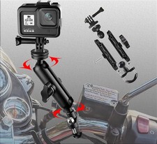 360 Motorcycle Mount for GoPro Bike Holder Handlebar Mount Bracket 1/4 Metal ...