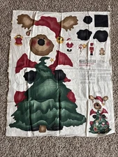 Daisy Kingdom VTG Christmas Fabric Panel Santa Moose Door Hanging + Ornaments