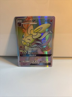 Pokémon Sylveon GX Guardians Rising Card 158/145 Secret Rare SM Rainbow Holo.