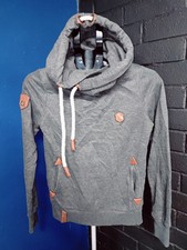 Naketano Brave New World Pullover Hoodie Sweater Women's Small Gray Pockets