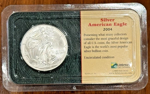 2004 American Silver Eagle Dollar Bullion Choice / Gem Uncirculated - Littleton