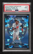 2018 Chronicles Crusade Blue Ice Prizm /149 Ronald Acuna Jr #18 PSA 9 MINT 1fn9