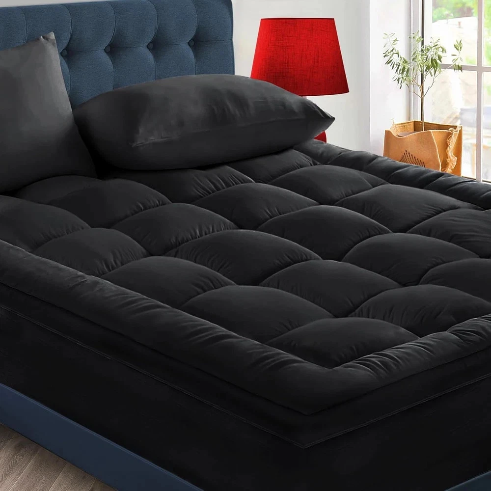 Queen Size Cooling Mattress Topper - Extra Thick Pillow Top for Back Pain Relief