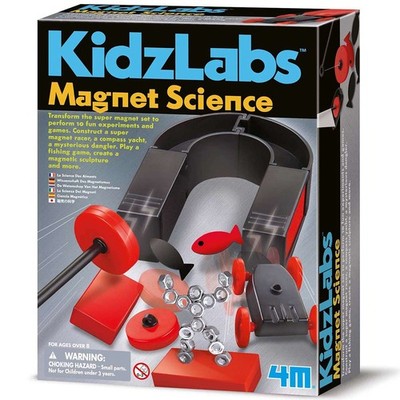 4M Kidz Labs Magnet Science, rot und schwarz, für Alter 8-14