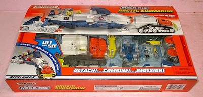 RARE 1999 Matchbox Mega Rig System ARCTIC SUBMARINE Playset 38250