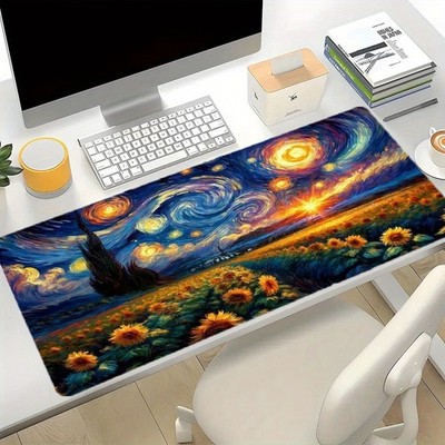 40*90cm[JIT]1pcs, Mouse pad, Tree middle landscape mountains and planets, Keyboa