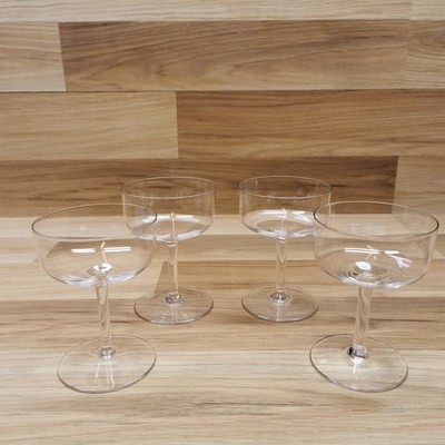 4er Set Kristallglas gerade Seiten Champagner Cocktail Coupe/Untertassen