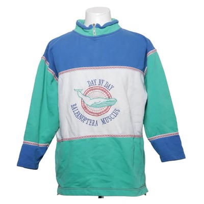 Day by Day, Sweatshirt, Größe: XL, Grün/Blau/Weiß, Baumwolle, Print #umX