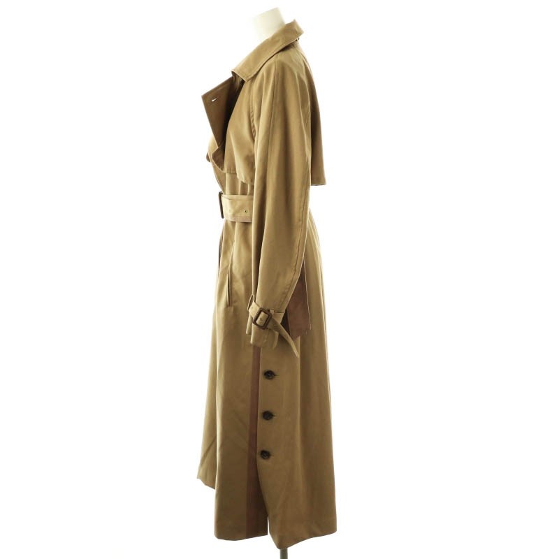 Ameri VINTAGE Minimal Flare Wool Trench Coat Belt… - image 3