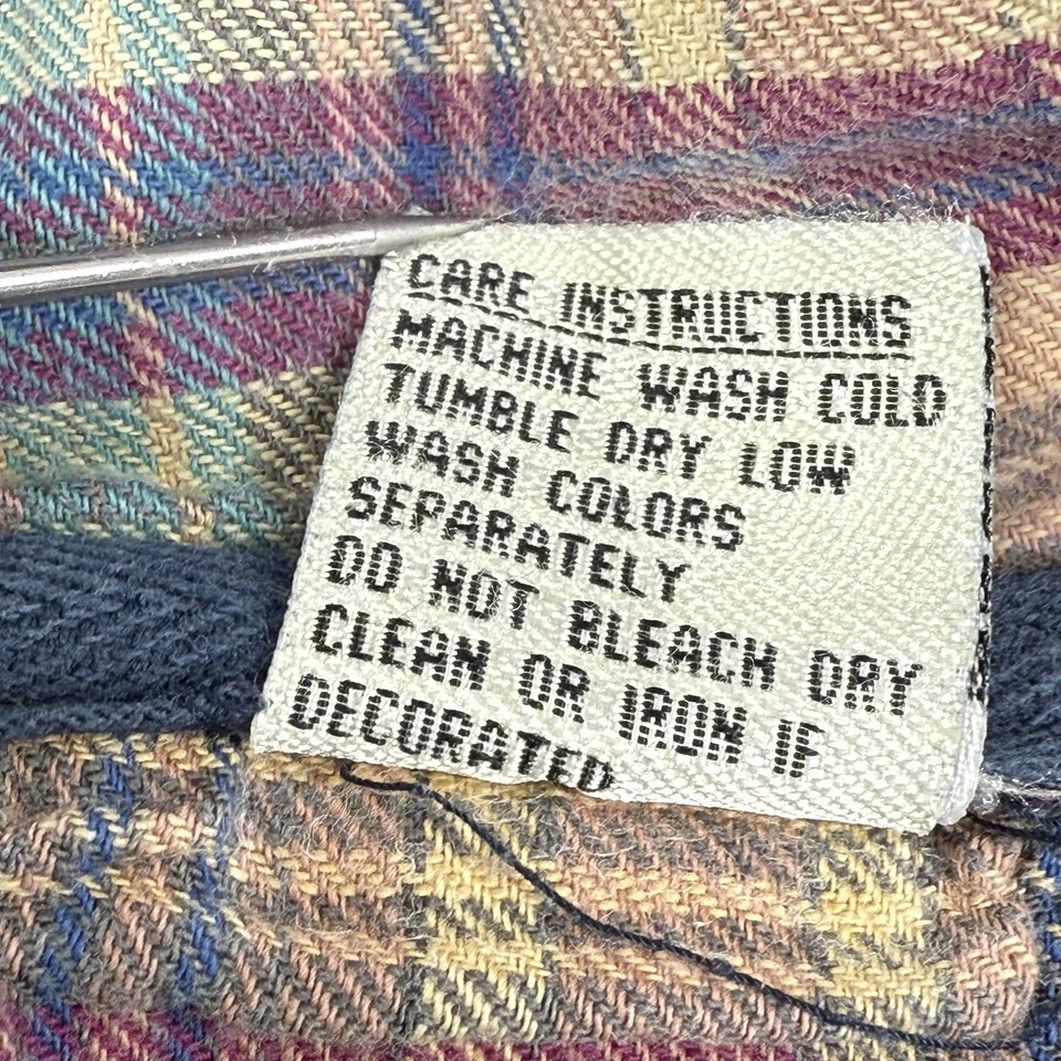 Moletom com capuz vintage anos 90 Habitat Wilderness bordado lobo xadrez forrado azul marinho - Imagem 4 de 4