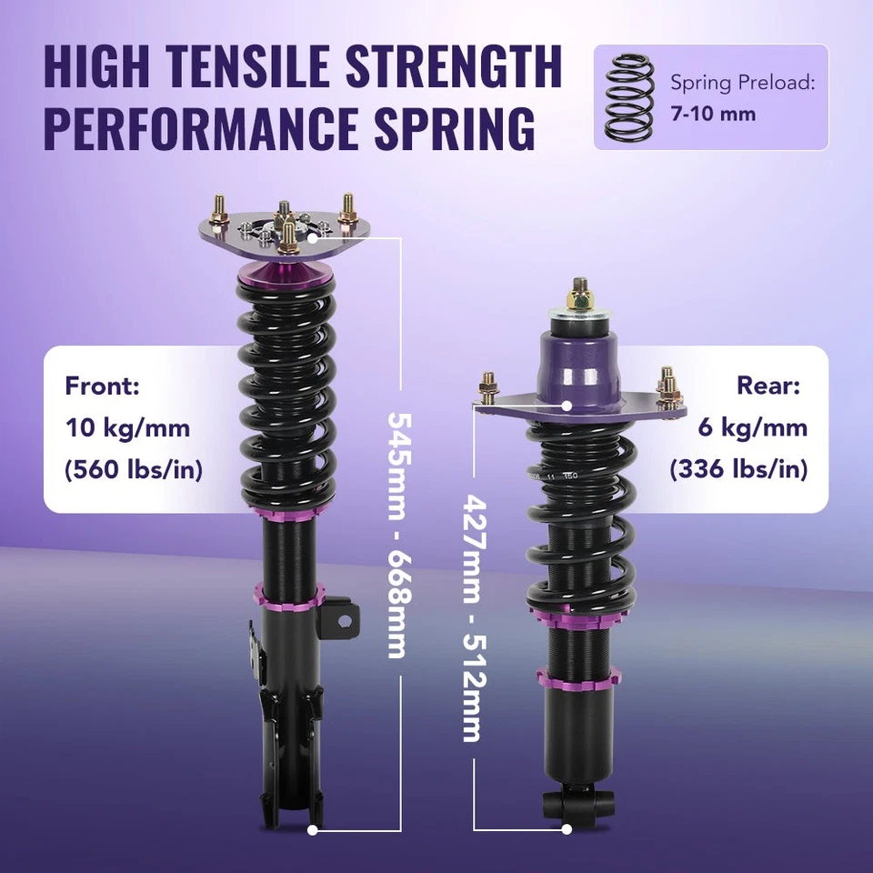 Amortiguadores puntales 4 piezas para Toyota Scion TC 2005 2006 2007 2008-2010 Coilover Foto 2 de 4