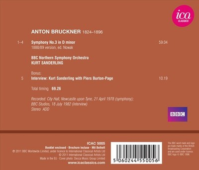 BRUCKNER: SYMPHONY NO. 3 NEW CD