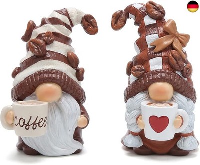 Hodao 2 x Kaffee-Zwerge, Kaffee-Bar, Dekoration, Zubehör, Frühling, Sommer, s