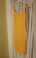 Zara Lightweight Bodycon Tank Dress Small Orange NWT