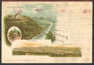 Litho Gruß vom Petersberg/Rhein - 04621 - Bild 1 von 2