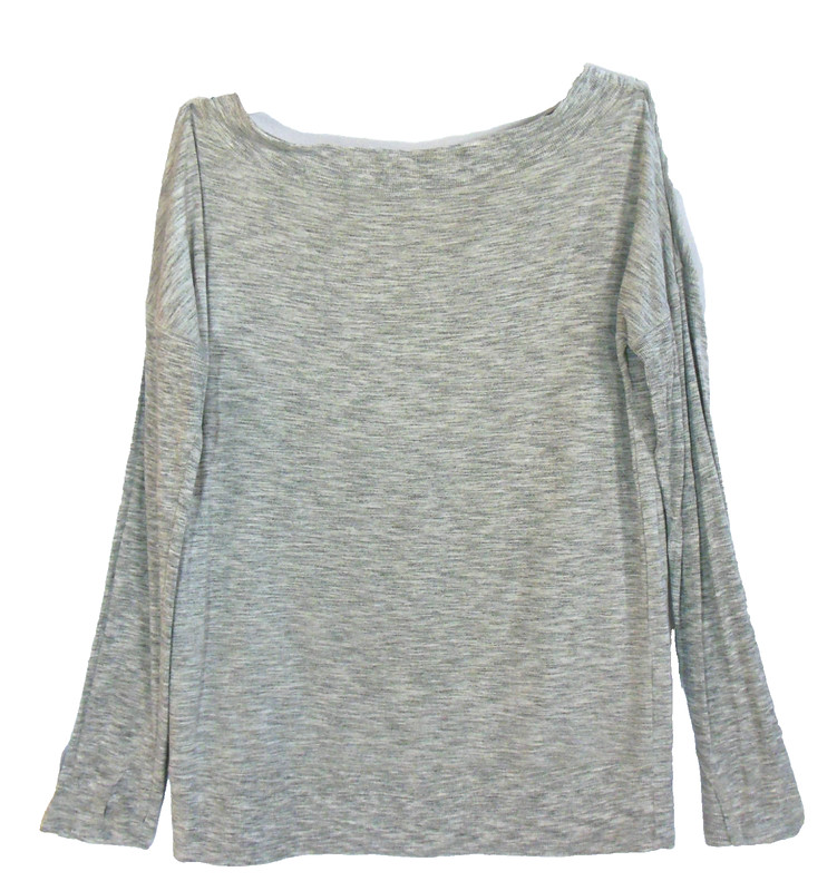 Athleta Top XLT Gray Long Thumb Hole Banded Sleeves Neckline and Hem GUC