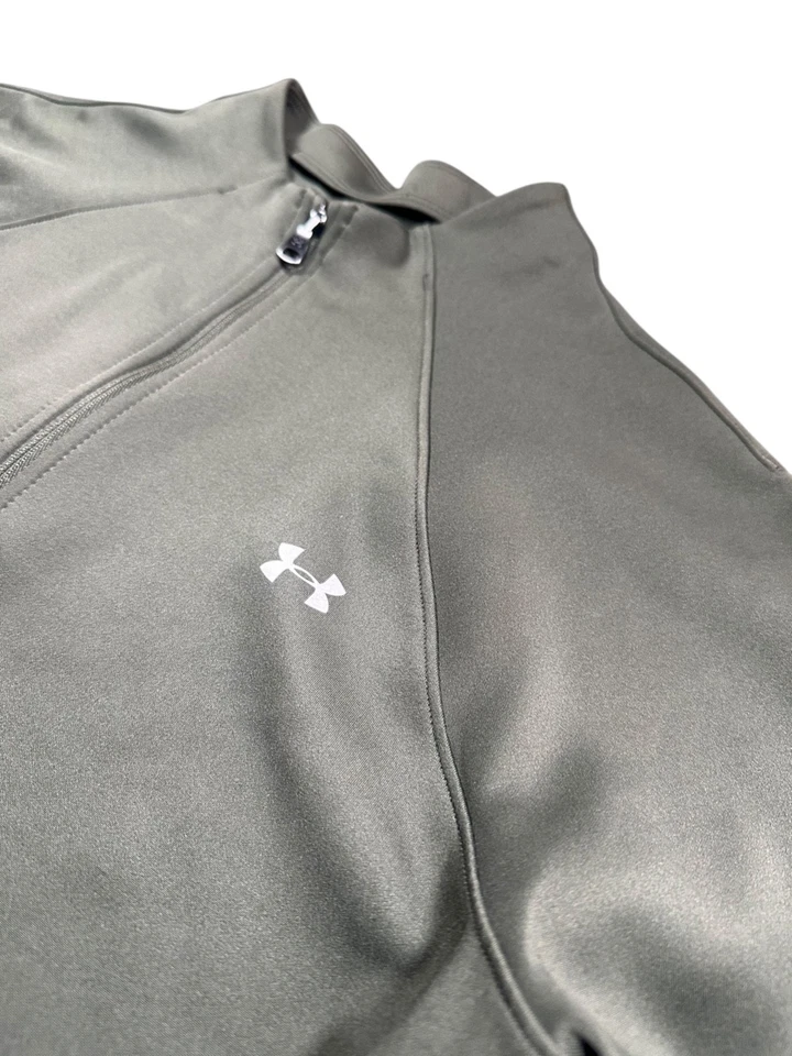Chaqueta Under Armour para mujer mediana cremallera completa rendimiento sin cuello verde oliva Foto 4 de 4