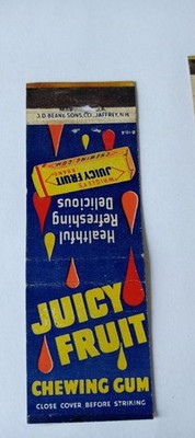 Juicy Fruit Chewing Gum Matchcover Lot 889 No Tariff Fee