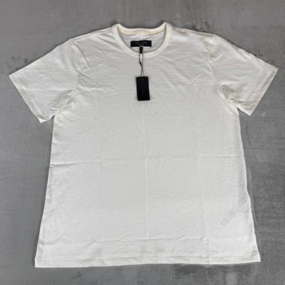 Rag & Bone Classic Lightweight Slub Jersey Tee T-Shirt Mens Large White $98 NWT