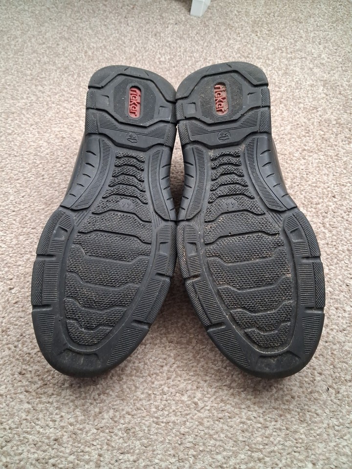 RIEKER BLACK LEATHER SHOES SIZE UK 9.5 (EUR 44) | eBay UK