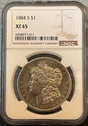 1884 S Morgan SILVER Dollar NGC XF45 -KEY DATE!