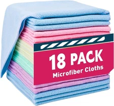 Microfiber Cleaning Cloths-18 Pack, Rags, 18 5 Color 