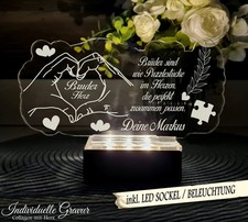 Aufsteller Lasergravur Beste Bruder  Herz Geschenk Grvaur Geburtstag BELEUCHTET