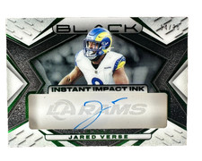 2025 Panini Black JARED VERSE /25 Auto Green Impact Ink Rams Green Shadowbox