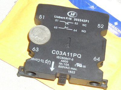 NEW EMERSON LIEBERT AUX AUXILIARY SWITCH CONTACTS 303342P1S PDX/PCW 10A 600V