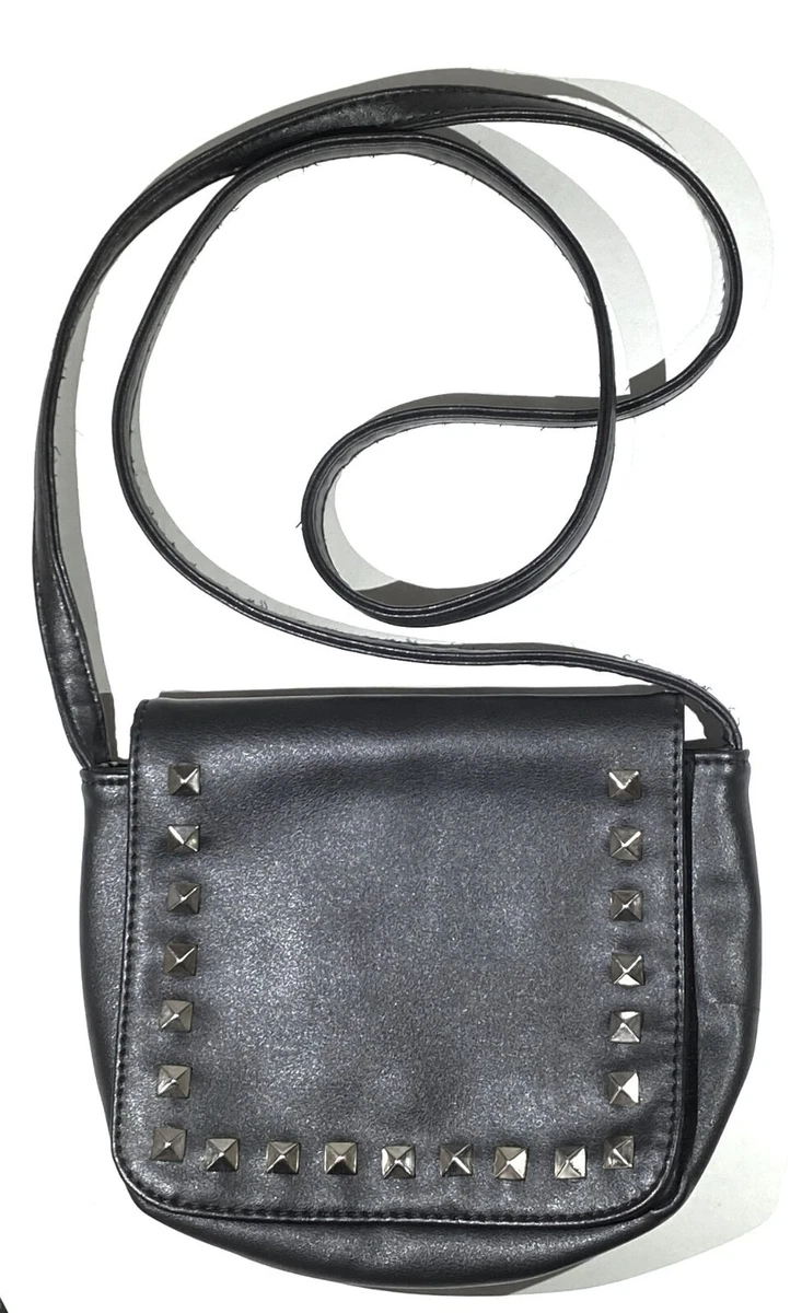 I LOVE YOKIDS Girl's Black Small Faux Leather Crossbody/Shoulder Purse Handbag