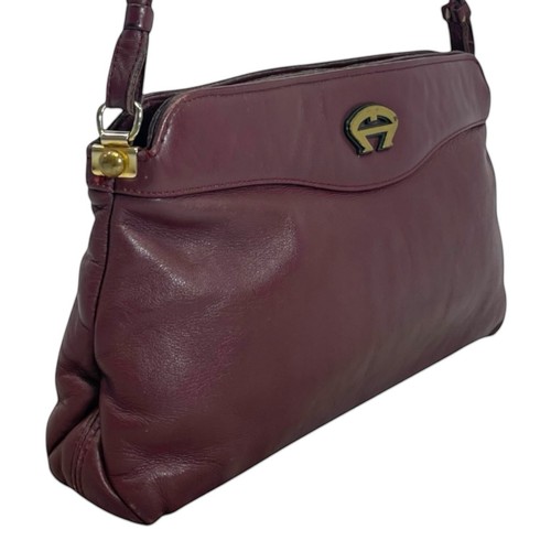 Vintage 80s ETIENNE AIGNER Soft Leather Handbag Shoulder Crossbody Bag OXBLOOD - Picture 4 of 23