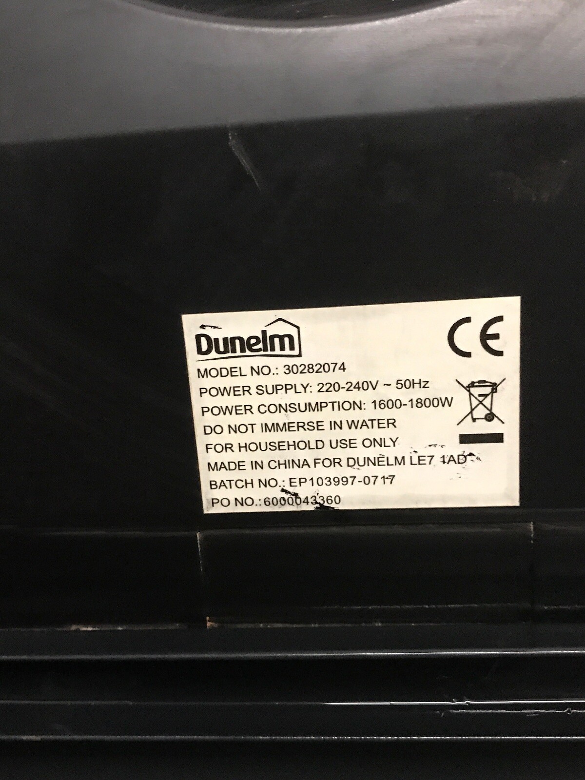 Dunelm Black Electric Stove Heater eBay