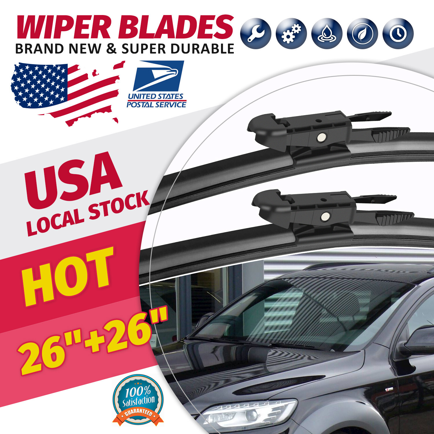 New Windshield Wiper Blades Bracketless OEM QUALITY 26