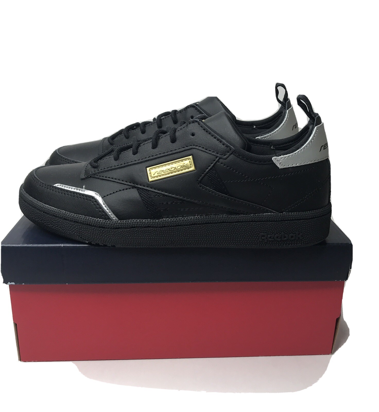 SAOLA Reebok Donna Club C Ree: Dux Nero Oro Nuovo con scatola Taglia 8 5